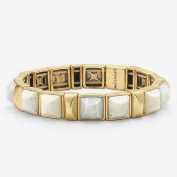 Stella & Dot White Sawyer Stone Stretch Bracelet - Picture 5 of 8